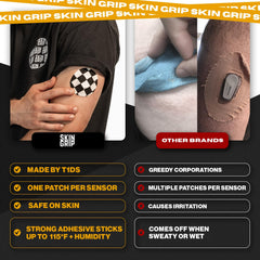 Skin Grip barrier prep with Skin Tac primes skin for adhesion.