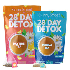 SkinnyBoost Daytime Tea Bags ready for daily metabolism support and refreshing lemon-mint flavor.