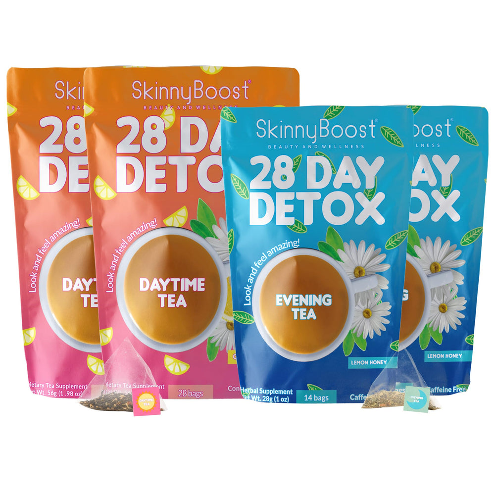 SkinnyBoost daytime tea bags shown ready for a daily ritual