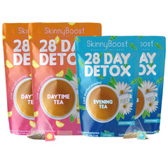 SkinnyBoost daytime tea bags shown ready for a daily ritual