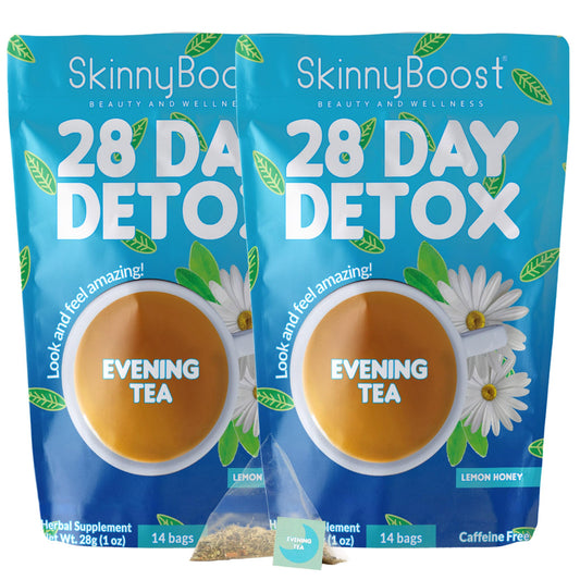 SkinnyBoost Evening Tea 2-pack lemon honey box for gentle detox