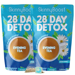 SkinnyBoost Evening Tea 2-pack lemon honey box for gentle detox