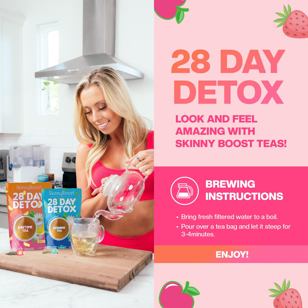 SkinnyBoost Tea Brewing Mug showing convenient daily ritual and flavorful brew.