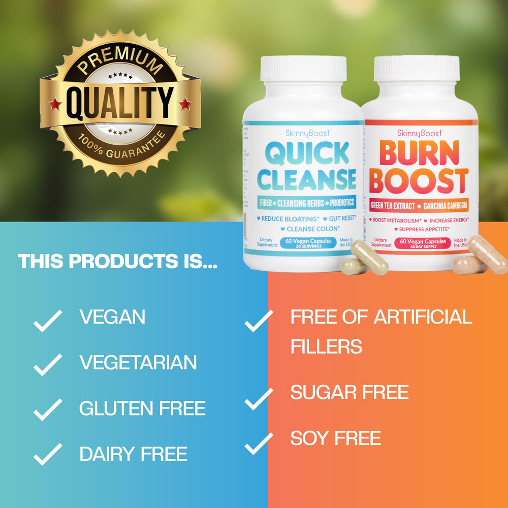 SkinnyBoost USA-made label on bottle, quality standards for peace of mind.