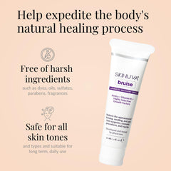 Skinuva bruise capsules close-up highlights bromelain and zinc.