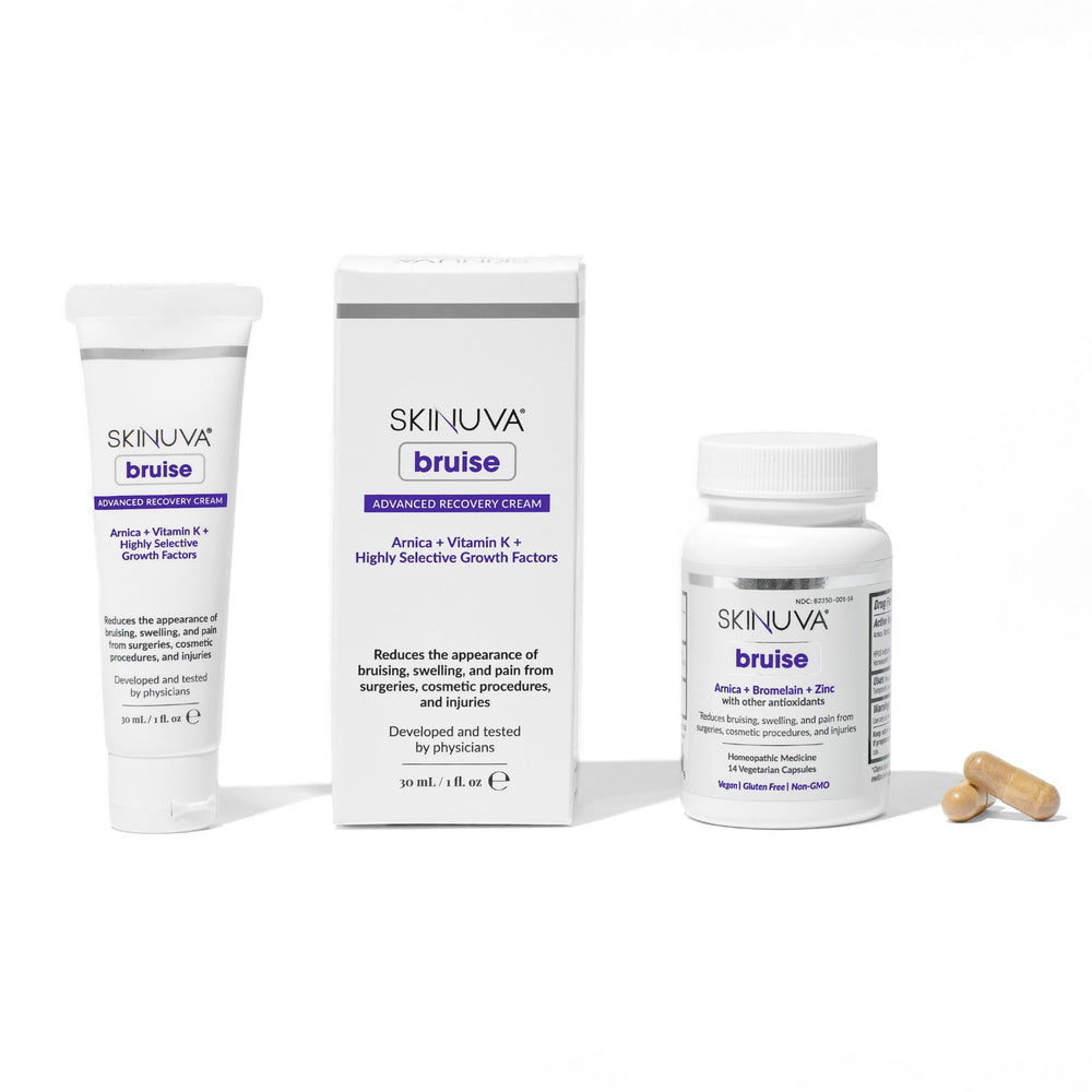 Skinuva duo set with towel and mirror for convenient home aftercare.