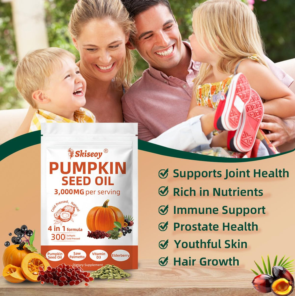 Skiseoy organic pumpkin seed oil softgels with clear label