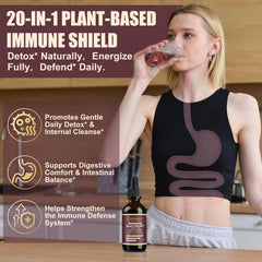 A glass of water with SKLIA liposomal wormwood drops ready to mix.