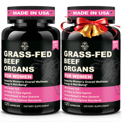 SKLIA beef organ supplement for women bottle front, supporting daily energy.