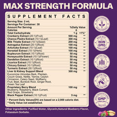 SKLIA blueberry flavor drops poured for convenient daily intake.