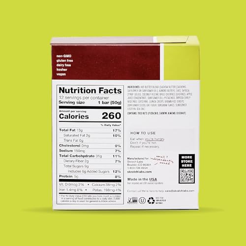 Skratch Labs Energy Bar Cherry Pistachio ingredients reveal wholesome carbs