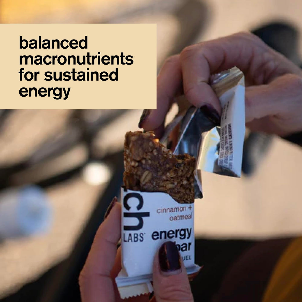 Skratch Labs Energy Bar Cinnamon Oatmeal nutrition facts label — plant-based convenience.