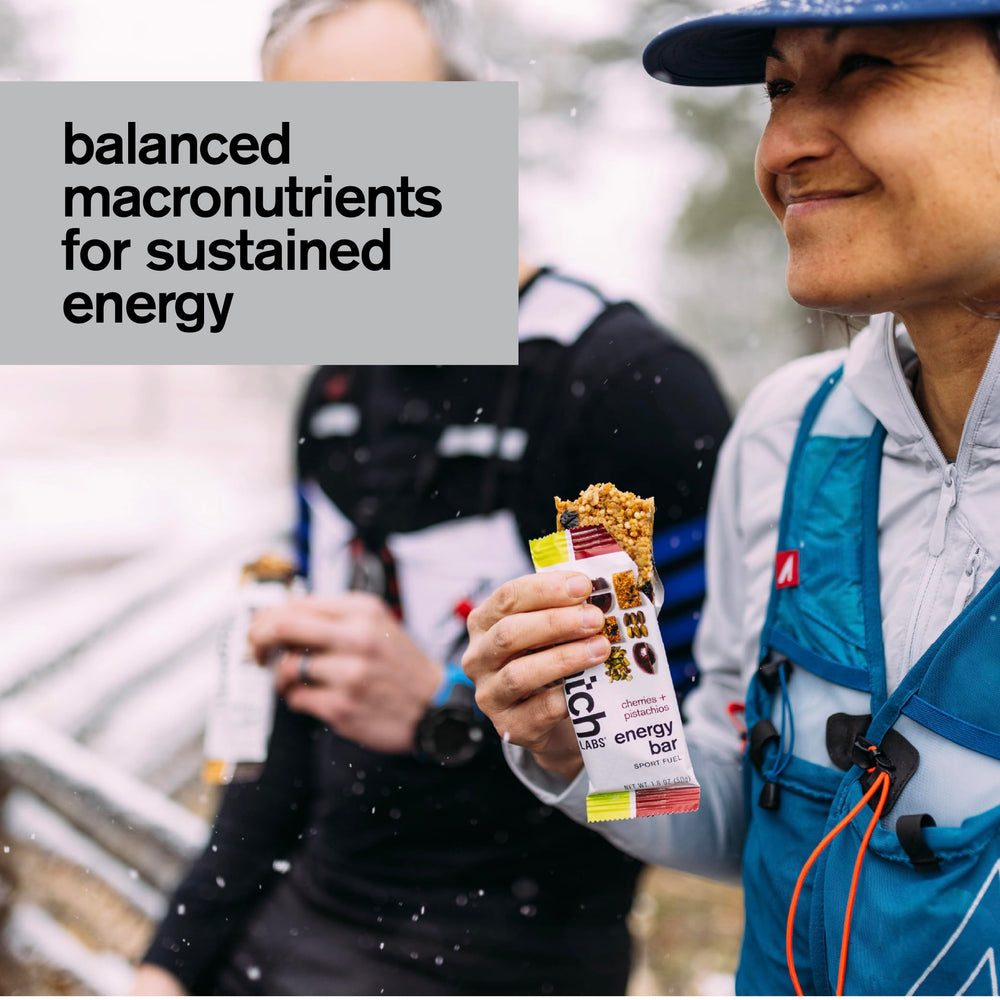 Skratch Labs Energy Bar lifestyle scene emphasizes clean ingredients and plant-based nourishment