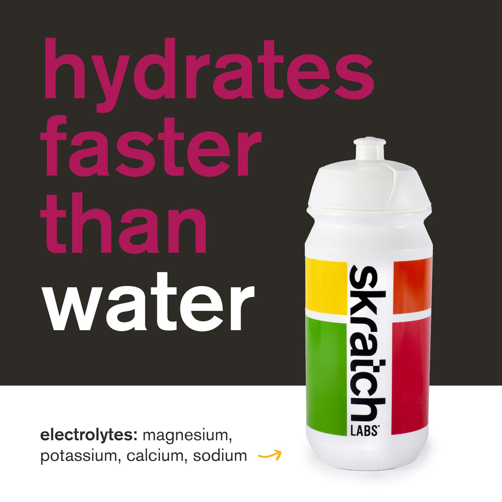 Pouring action with vibrant fruit swirls from Skratch Labs mix