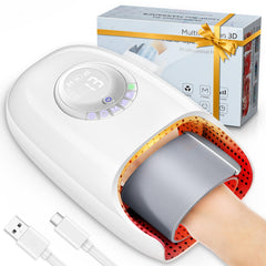 Skrform hand massager front view highlights ergonomic design for comfortable relief