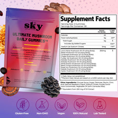 Sky Nutrition Mushroom Gummies being poured highlights easy daily intake