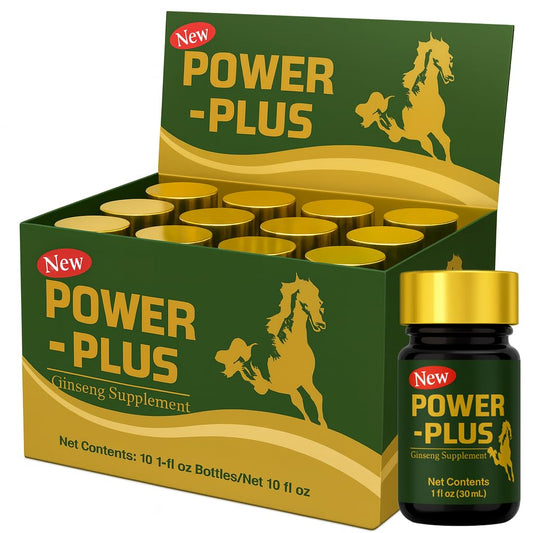Skydia Power Plus bottle front with premium packaging suggesting natural energy support