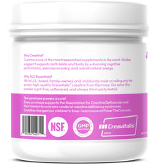 SLC Essentials Creatine Monohydrate in glass showing easy mixing without grit