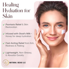 SLEEPY FIELDS goat milk honey cream on skin for soothing application