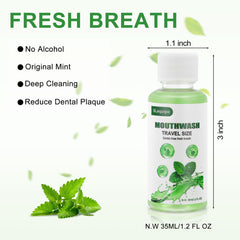 SLequipo 35ml mini mint bottle highlights compact design for quick hotel or trip use.