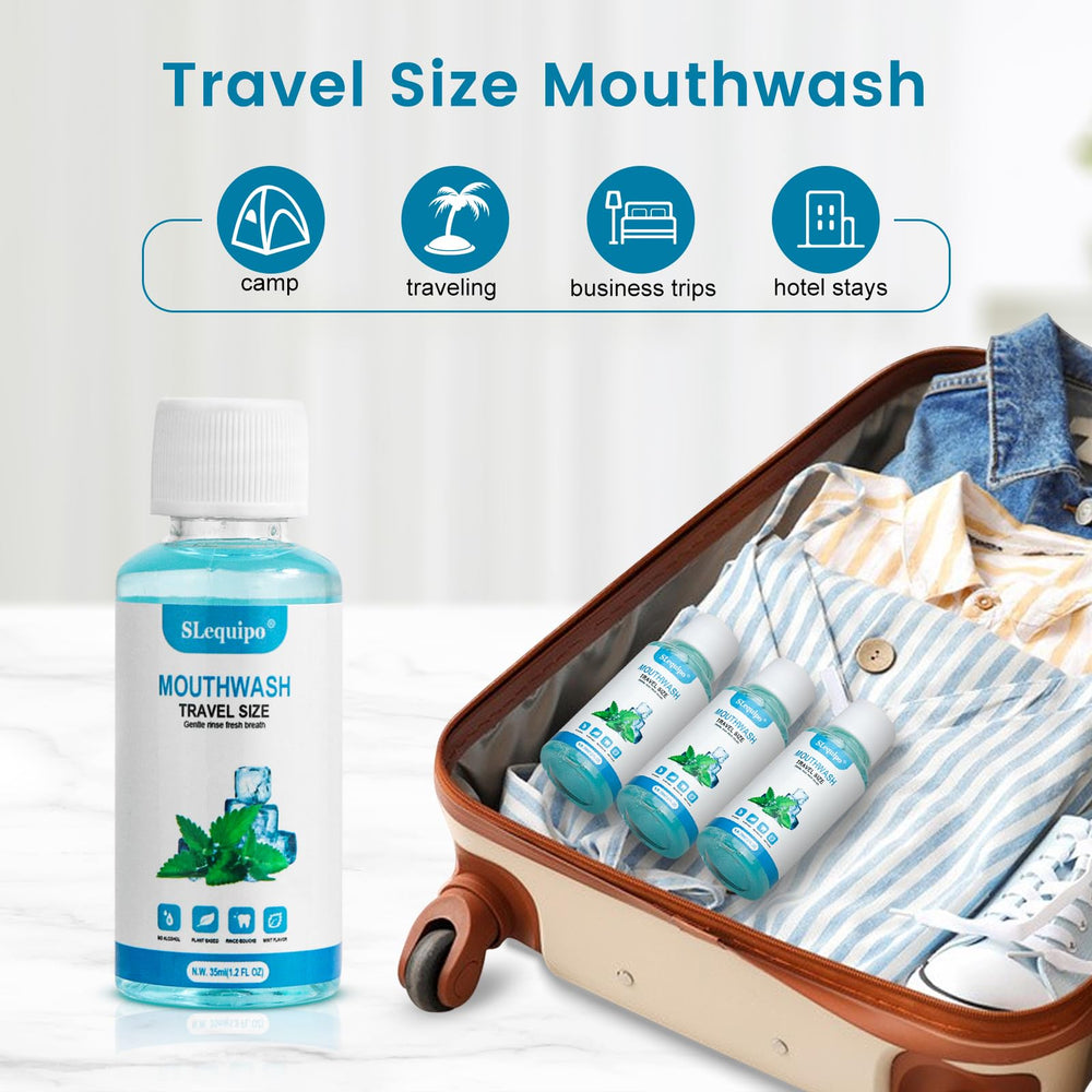 SLequipo travel kit mouthwash bottles fit in your toiletry bag