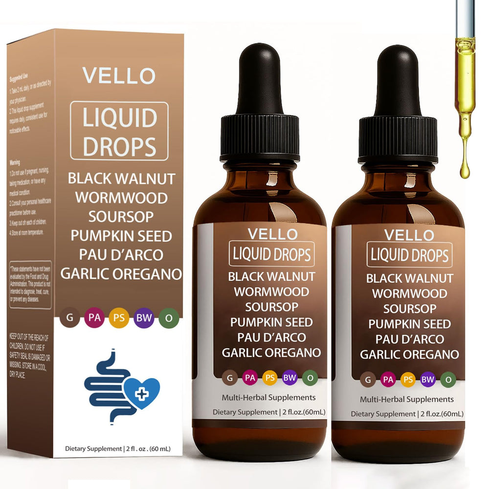 Slifthistle Vello bottle pour showing easy daily dosage for gut support.