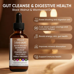 Slifthistle Vello gut-balance label image showing formulation benefits.