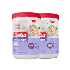 SlimFast advanced nutrition-vanilla-cream bag offers rich flavor and hunger-control potential.