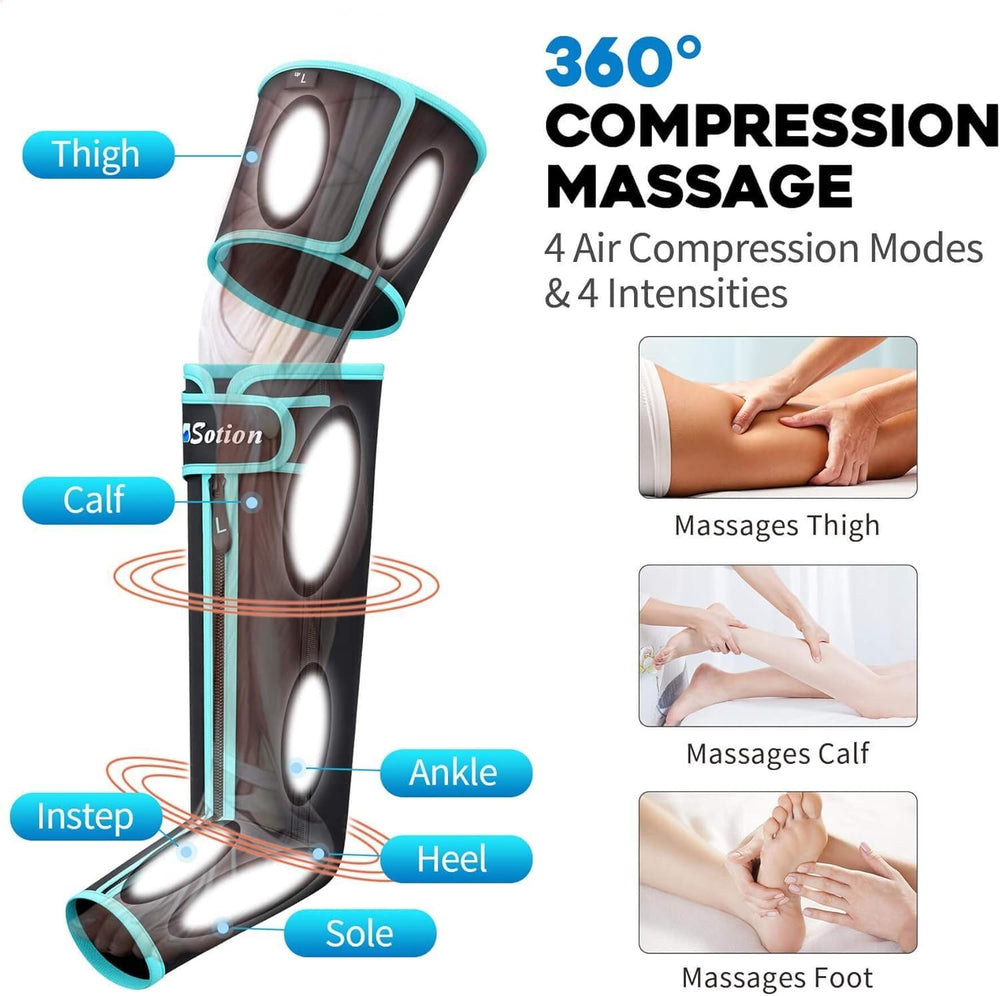 SLOTHMORE leg massager air compression delivers a gentle, enveloping massage.