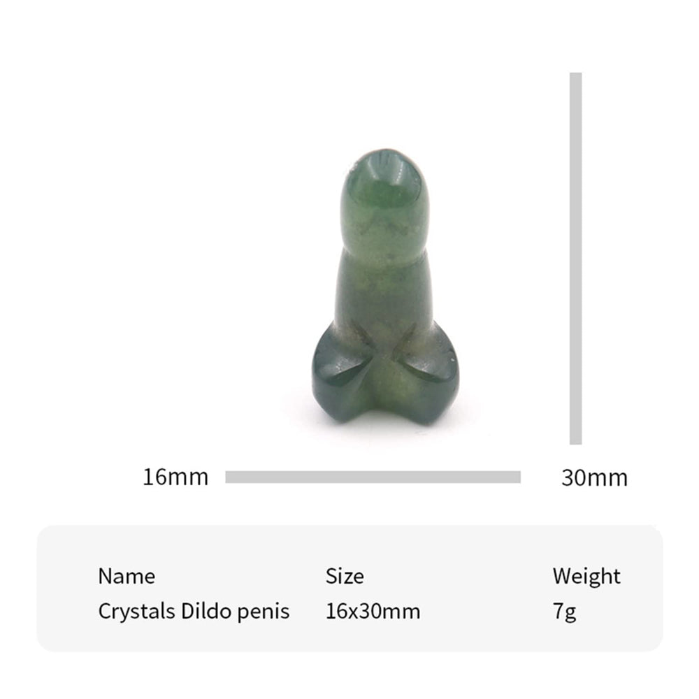 SLWIOYO penis-shaped crystal figure in white for calm meditation and office decor.