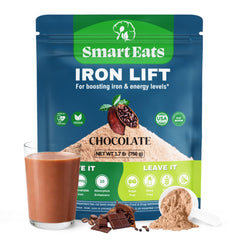 Smart Eats Iron Powder bottle shows an easy-to-mix iron supplement for daily drinks