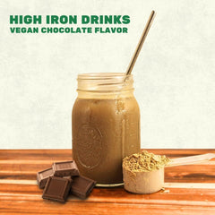 Smart Eats Iron Powder glass presents a smooth, iron-rich beverage