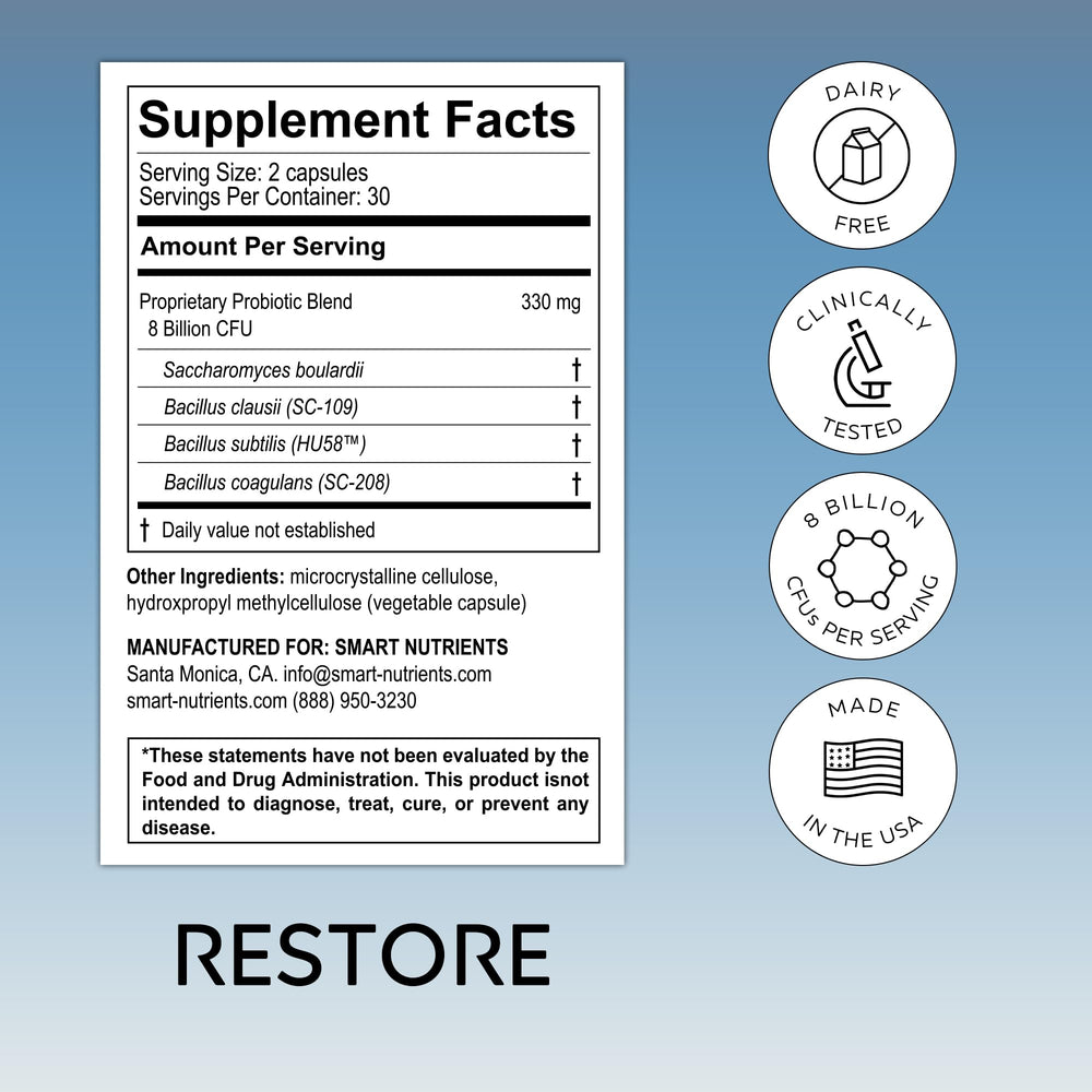 Smart Nutrients RESTORE Limited Edition all-black packaging elevates daily supplement routine.