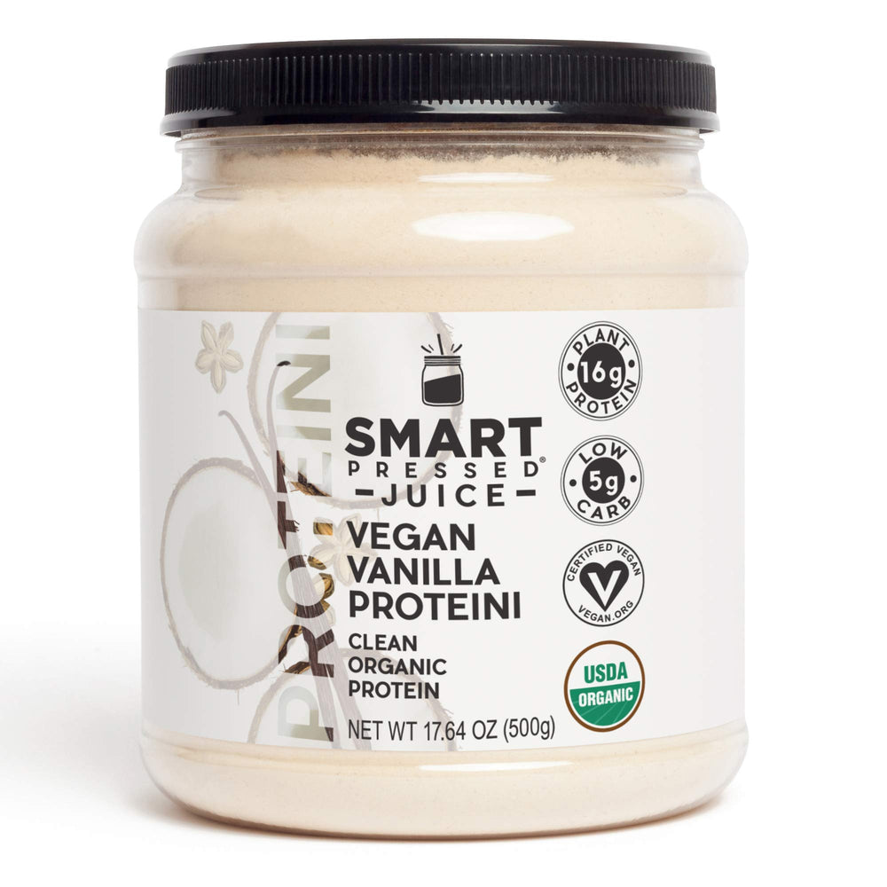 SMART Pressed Proteini vegan vanilla bottle for post-workout protein boost
