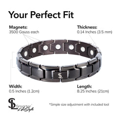 Unisex Smarter LifeStyle bracelet with sizing tool for easy, precise fit