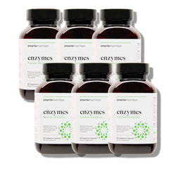 SMARTERNUTRITION vegan digestive enzymes bottle supports comfortable digestion and nutrient absorption.