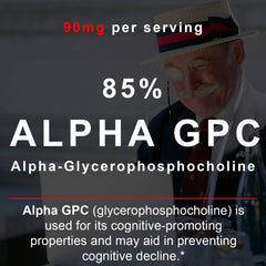 SmarterVitamins Alpha-GPC ingredient highlight with potential focus benefits.