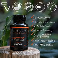 SmarterVitamins bottle and softgels ready for daily use.