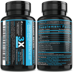 SmarterVitamins gluten-free non-GMO omega-3 softgels on shelf