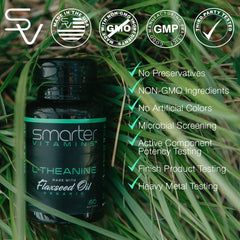 Close-up of SmarterVitamins L-Theanine softgel showing smooth texture