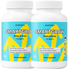 SMARTGROW bottle close-up showing label for bone health support.