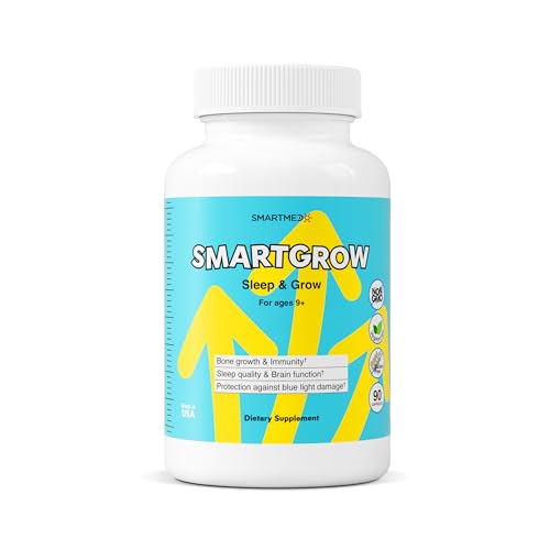 SMARTGROW bottle label detailing calcium and vitamin D3 benefits.