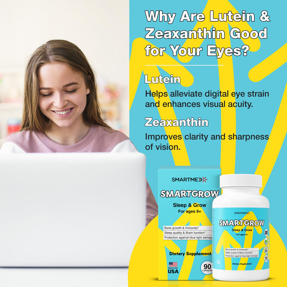 SMARTGROW eye health focus with lutein and zeaxanthin.