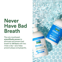 SmartMouth bottle label highlights 12-hour freshness after rinse.