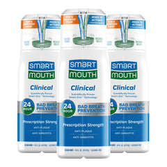 SmartMouth DDS activated clinical mouthwash bottle showing the minty, professional formula