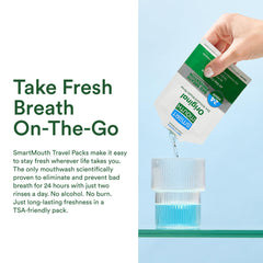 SmartMouth Original Activated Mouthwash bottle close-up with mint label for refreshing breath