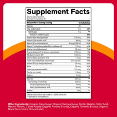 SmartyPants bottle label close-up highlights 16 nutrients and purity.