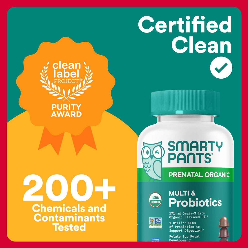 SmartyPants Clean Label Project purity badge marks third-party testing.