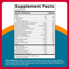 Brand label highlights probiotics and omega-3 for gut and heart support.