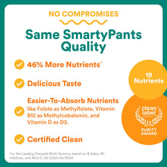 Nutrition label view emphasizes 19 essential nutrients for daily support.